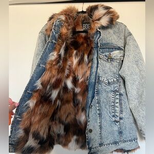 fur jean jacket